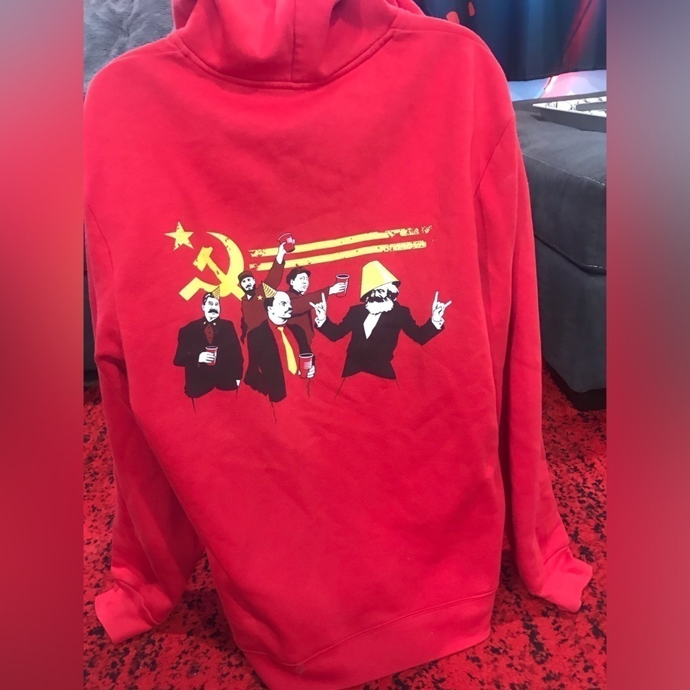 Threadless “communist party” hooded sweatshirt si… - image 2